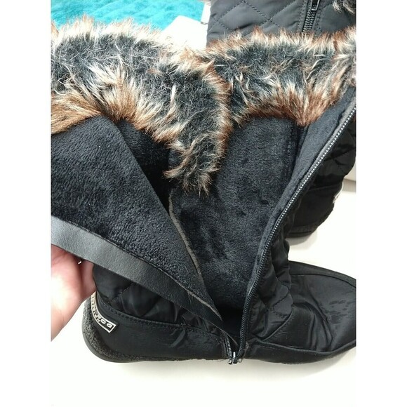 London Fog Inside Zip Black Boot Faux Fur Trim Calf Boots. Size 8 - Picture 8 of 9